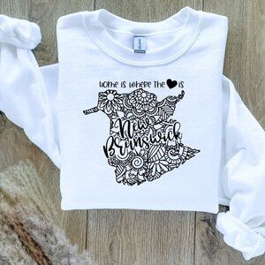 Home Is Where The Heart Is Canadian Provinces Sweatshirt - New Brunswick